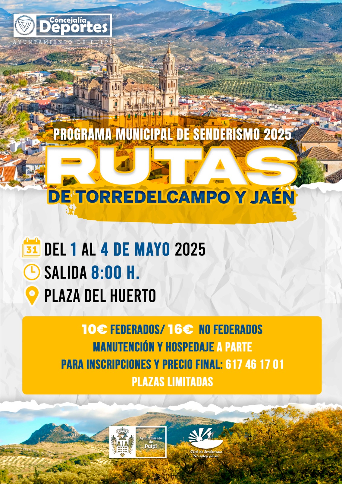 RUTAS DE SENDERISMO DEL 1 AL 4 DE MAYO 2025 - PROGRAMA MUNICIPAL DE SENDERISMO PULPI